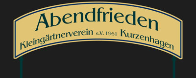 Vereinsschild der Laubenkolonie Abendfrieden